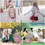 LOVEVOOK 13,3 Zoll Rucksack Damen Klein, Wasserdicht Cityrucksack Handtasche 2 in 1, Mini Tasche Daypack Backpack Women Elegant für Freizeit Schule Reisen Arbeit, Rosa Grau