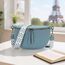 Vezluax 30x20cm umhängetasche Damen Bauchtasche Damen Groß Vegan Leder Crossbody Bag stylisch Gürteltasche Brusttasche Frauen mit breitem Gurt Rauchblau