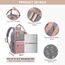 LOVEVOOK 13,3 Zoll Rucksack Damen Klein, Wasserdicht Cityrucksack Handtasche 2 in 1, Mini Tasche Daypack Backpack Women Elegant für Freizeit Schule Reisen Arbeit, Rosa Grau