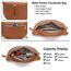 Vezluax 30x20cm umhängetasche Damen Bauchtasche Damen Groß Vegan Leder Crossbody Bag stylisch Frauen mit breitem Gurt Braun