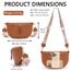 Vezluax 30x20cm umhängetasche Damen Bauchtasche Damen Groß Vegan Leder Crossbody Bag stylisch Frauen mit breitem Gurt Braun