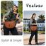 Vezluax 30x20cm umhängetasche Damen Bauchtasche Damen Groß Vegan Leder Crossbody Bag stylisch Frauen mit breitem Gurt Braun