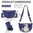 Vezluax 30x20cm umhängetasche Damen Bauchtasche Damen Groß Vegan Leder Crossbody Bag stylisch Frauen mit breitem Gurt Dark Blue
