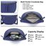 Vezluax 30x20cm umhängetasche Damen Bauchtasche Damen Groß Vegan Leder Crossbody Bag stylisch Frauen mit breitem Gurt Dark Blue