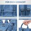 Leathario Rucksakck Damen Wasserdicht,Veganes Leder Cityrucksack,Rucksackhandtasche Mittelgroß, Diebstahlsich Tagesrucksack für Büro,Pendeln,Arbeit,Leicht Elegant Backpack Women Groß für Reise,Blau