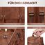 Leathario Rucksakck Damen Wasserdicht,Veganes Leder Cityrucksack,Rucksackhandtasche Mittelgroß, Diebstahlsich Tagesrucksack für Büro,Pendeln,Arbeit,Leicht Elegant Backpack Women Groß für Reise,Braun