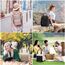LOVEVOOK 13,3 Zoll Rucksack Damen Klein, Wasserdicht Cityrucksack Handtasche 2 in 1, Mini Tasche Daypack Backpack Women Elegant für Freizeit Schule Reisen Arbeit, Grün Beige
