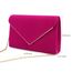 BBjinronjy Clutch Für Hochzeit: Kettentasche, Handtasche Damen Klein, Elegant Samt Umschlag Crossbody Klassisch Tasche Abendtasche (Hot Pink)