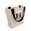 Cottonbagjoe Große Shopper Baumwolltasche 45 × 38 × 10 cm aus 220 g/m² Baumwolle – Stofftasche mit Reißverschluss-Innentasche, Softfinish & schwarzen Henkeln – OEKO-TEX® STANDARD 100