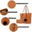 TANTOMI Handtasche Damen Set Tasche Mit Geldbörse für Büro Schule Einkauf Handtasche Damen Groß Mit Quasten Damen und Pelz Kugel Plüsch Schlüsselring
