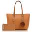 TANTOMI Handtasche Damen Set Tasche Mit Geldbörse für Büro Schule Einkauf Handtasche Damen Groß Mit Quasten Damen und Pelz Kugel Plüsch Schlüsselring