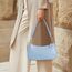 WantGor Clutch Tote Handtaschen, Umhängetasche für Frauen Crossbody Taschen Mini Hobo Bag Retro Vegan Leder Trendy Handtasche (Blau)