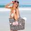 Strandtasche mit Reißverschluss Badetasche XXL Familie Große Beach Bag Shopper Damen, Leicht Faltbare Grosse Schwimmbadtasche, Urlaub Must Have Einkaufstaschen für Reisen Einkaufen Picknick Alltag