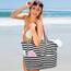 Strandtasche Badetasche Große XXL mit Reißverschluss Familie Beach Bag Shopper Damen, Leicht Faltbare Grosse Schwimmbadtasche, Urlaub Must Have Einkaufstaschen für Reisen Einkaufen Picknick Alltag