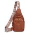OSOCE Crossbody Damen Klein Brusttasche PU Leder Sling Bag Diebstahlsicher Crossbag Damen Schulterrucksack Vielseitige Umhängetasche für Reisen und mehr in Braun Weiß und Schwarz