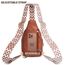 OSOCE Crossbody Damen Klein Brusttasche PU Leder Sling Bag Diebstahlsicher Crossbag Damen Schulterrucksack Vielseitige Umhängetasche für Reisen und mehr in Braun Weiß und Schwarz