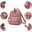 Puwuzixi Frauen Rucksack Wasserdicht Anti-Diebstahl Leichtgewicht PU Mode Reisen Mehrzweck Cabrio Geldbörse Umhängetasche Handtasche Rucksack（Pink）