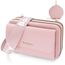 HNOOM Handytasche zum Umhängen Kleine Handy Umhängetasche Damen PU Leder Handytasche mit Geldbörse zum Umhängen Crossbody Schultertasche mit Kartenfächer, Verstellbarem Schultergurt (Rosa)