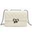 Travistar Kleine Handtasche Damen Umhängetasche Damen Klein Tasche Niedlich Schultertasche Gesteppt PU Leder Crossbody Bag für Mädchen Frauen mit Kette Schulterriemen, Weiß