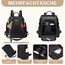 Eshow Rucksack Damen Klein, Anti-Diebstahl Kleiner Cityrucksack Tagesrucksack Elegant, 3 in 1 Rucksacktasche mit Clutchbag & RFID Blocker Modern für Pendeln Schule Arbeit Reise Schwarz