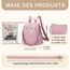Eshow Rucksack Damen Klein, Anti-Diebstahl Kleiner Cityrucksack Tagesrucksack Elegant, 3 in 1 Rucksacktasche mit Clutchbag & RFID Blocker Modern für Pendeln Schule Arbeit Reise Rosa