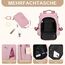 Eshow Rucksack Damen Klein, Anti-Diebstahl Kleiner Cityrucksack Tagesrucksack Elegant, 3 in 1 Rucksacktasche mit Clutchbag & RFID Blocker Modern für Pendeln Schule Arbeit Reise Rosa