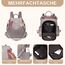 Eshow Rucksack Damen Klein, Anti-Diebstahl Kleiner Cityrucksack Tagesrucksack Elegant, 3 in 1 Rucksackhandtasche für Mädchen und Frauen, Rucksacktasche Modern für Pendeln Schule Arbeit Reise Grau