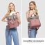 LOVEVOOK Rucksack Damen Klein, Kleiner Rucksacks Damen Cityrucksack Mini Rucksacktasche Elegant Handtasche Schultertasche, Wasserdicht Laptop Rucksack 13,3 Zoll, Grau Rosa