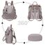 Eshow Rucksack Damen Klein, Anti-Diebstahl Kleiner Cityrucksack Tagesrucksack Elegant, 3 in 1 Rucksackhandtasche für Mädchen und Frauen, Rucksacktasche Modern für Pendeln Schule Arbeit Reise Grau