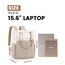 LOVEVOOK Rucksack Damen Groß, 15,6 Zoll Laptop Rucksacktasche Schulrucksack Teenager, Wasserdicht Arbeitstasche Handtasche 2 in 1, Lehrertasche Tagesrucksäcke für Reise Uni Business, Beige Khaki