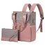 LOVEVOOK Rucksack Damen Klein, Kleiner Rucksacks Damen Cityrucksack Mini Rucksacktasche Elegant Handtasche Schultertasche, Wasserdicht Laptop Rucksack 13,3 Zoll, Grau Rosa
