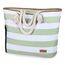 Lekespring Strandtasche Damen Groß mit Reißverschluss, Badetasche XXL Familie Saunatasche Reisetasche Beach Tote Bag für Strand Reisen Einkaufen u.Sport (Grüne Gestreift)