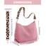 Prite Shopper Tasche Damen Groß Cord Tasche Tote Bag mit Verstellbarem Schultergurt für College Schule Arbeit Reisen Einkaufen（Rosa）