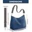 Prite Shopper Tasche Damen Groß Cord Tasche Tote Bag mit Verstellbarem Schultergurt für College Schule Arbeit Reisen Einkaufen（Blau）