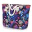 Lekespring Strandtasche Damen Groß mit Reißverschluss, Badetasche XXL Familie Saunatasche Reisetasche Beach Tote Bag für Strand Reisen Einkaufen u.Sport (Tropische Pflanzen)