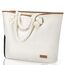 Lekespring Strandtasche Damen Groß mit Reißverschluss, Damen Shopper Badetasche XXL Familie Saunatasche Reisetasche Beach Tote Bag für Strand Reisen Einkaufen Sport u.Arbeit (Beige)