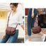 AFKOMST Crossbody-Tasche für Damen, kleine Umhängetasche, Vintage-Sattelhandtaschen, veganes Leder, Brown5, Small