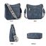 BOSTANTEN Handtasche Damen Mittelgroß Umhängetasche Crossbody Bags Leder Schultertasche für Frauen Shopper Tasche mit Verstellbarem Farbigem Riemen Dunkelblau