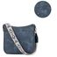 BOSTANTEN Handtasche Damen Mittelgroß Umhängetasche Crossbody Bags Leder Schultertasche für Frauen Shopper Tasche mit Verstellbarem Farbigem Riemen Dunkelblau