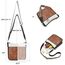 BOSTANTEN Handtasche Damen Mittelgroß Umhängetasche Crossbody Bags Leder Schultertasche für Frauen Shopper Tasche mit Verstellbarem Farbigem Riemen Beige mit Braun
