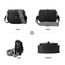 AFKOMST Umhängetasche für Damen Kleiner Beutel und Schultertasche Vintage Sattel Handtaschen Veganes Leder, Schwarz / Wellen, 23,5 x 9,5 x 18 cm