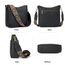 BOSTANTEN Handtasche Damen Mittelgroß Umhängetasche Crossbody Bags Leder Schultertasche für Frauen Shopper Tasche mit Verstellbarem Farbigem Riemen Schwarz