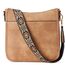 BOSTANTEN Handtasche Damen Mittelgroß Umhängetasche Crossbody Bags Leder Schultertasche für Frauen Shopper Tasche mit Verstellbarem Farbigem Riemen Hellbraun