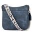 BOSTANTEN Handtasche Damen Mittelgroß Umhängetasche Crossbody Bags Leder Schultertasche für Frauen Shopper Tasche mit Verstellbarem Farbigem Riemen Dunkelblau
