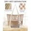 HOMESPON Strandtasche Damen mit Reißverschluss Große Wasserdicht Mesh Badetasche Familie Faltbar Beach Tote Bag Shopper