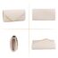 Larcenciel Clutch Apricot, Elegant Leder Handtasche Nude mit Abnehmbarer Kette, Vintage Veganes Envelope Abendtasche, Mode Umschlag Umhängetasche, Crossbody Tasche für Hochzeit, Bankett, 22x11x5CM