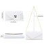 Larcenciel Clutch Beige Weiße, Elegant Leder Handtasche mit Abnehmbarer Kette, Vintage Veganes Envelope Abendtasche, Mode Umschlag Umhängetasche, Crossbody Tasche für Hochzeit Party Bankett 22x11x5CM