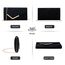 Larcenciel Clutch Schwarz, Elegant Wildleder Handtasche mit Abnehmbarer Kette, Klassisch Samt Envelope Abendtasche, Mode Suede Velvet Umschlag Crossbody Umhängetasche für Hochzeit, Party, 22x11x5CM