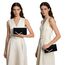 Larcenciel Clutch Schwarz, Elegant Wildleder Handtasche mit Abnehmbarer Kette, Klassisch Samt Envelope Abendtasche, Mode Suede Velvet Umschlag Crossbody Umhängetasche für Hochzeit, Party, 22x11x5CM