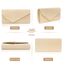 Larcenciel Clutch Apricot, Elegant Wildleder Handtasche mit Abnehmbarer Kette, Klassisch Samt Envelope Abendtasche, Mode Suede Velvet Umschlag Crossbody Umhängetasche für Hochzeit, Party, 22x11x5CM